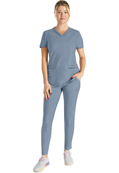 Cherokee Form Scrub V Neck Top CK840 in Iron, Masala, Ocean Ash, Olive Branch - Scrubs Select