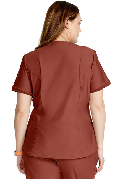 Cherokee Form Scrub V Neck Top CK840 in Iron, Masala, Ocean Ash, Olive Branch - Scrubs Select