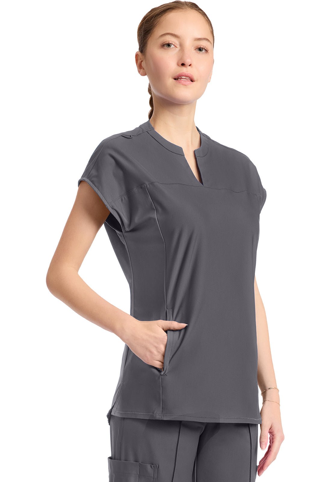 Cherokee Infinity GNR8 Kinetic Scrubs Henley V Neck Top IN811A - Scrubs Select