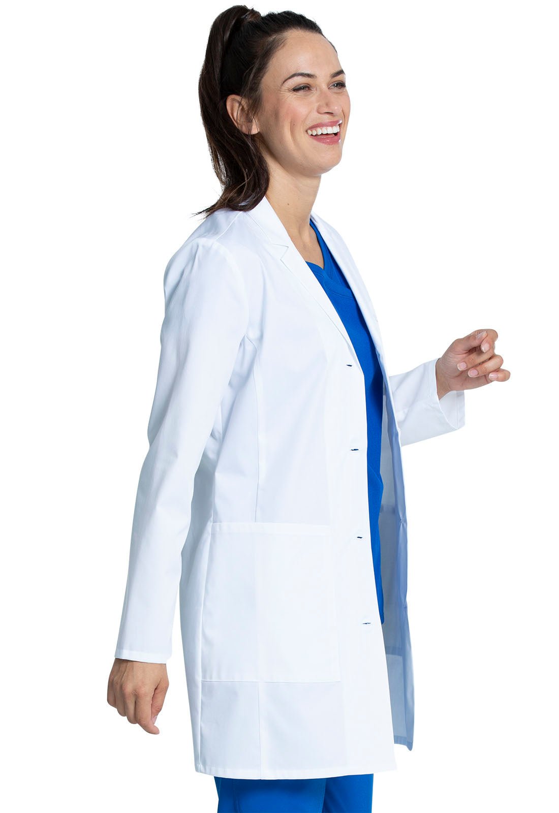 Cherokee Project Lab Women's 35" Lab Coat CK452T WHT - Scrubs Select