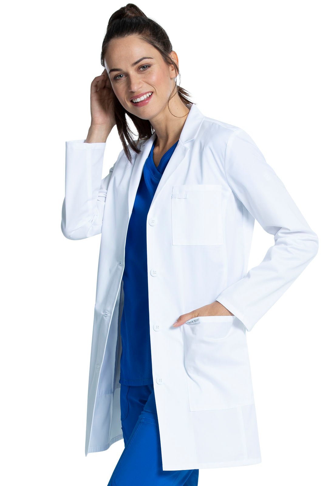 Cherokee Project Lab Women's 35" Lab Coat CK452T WHT - Scrubs Select
