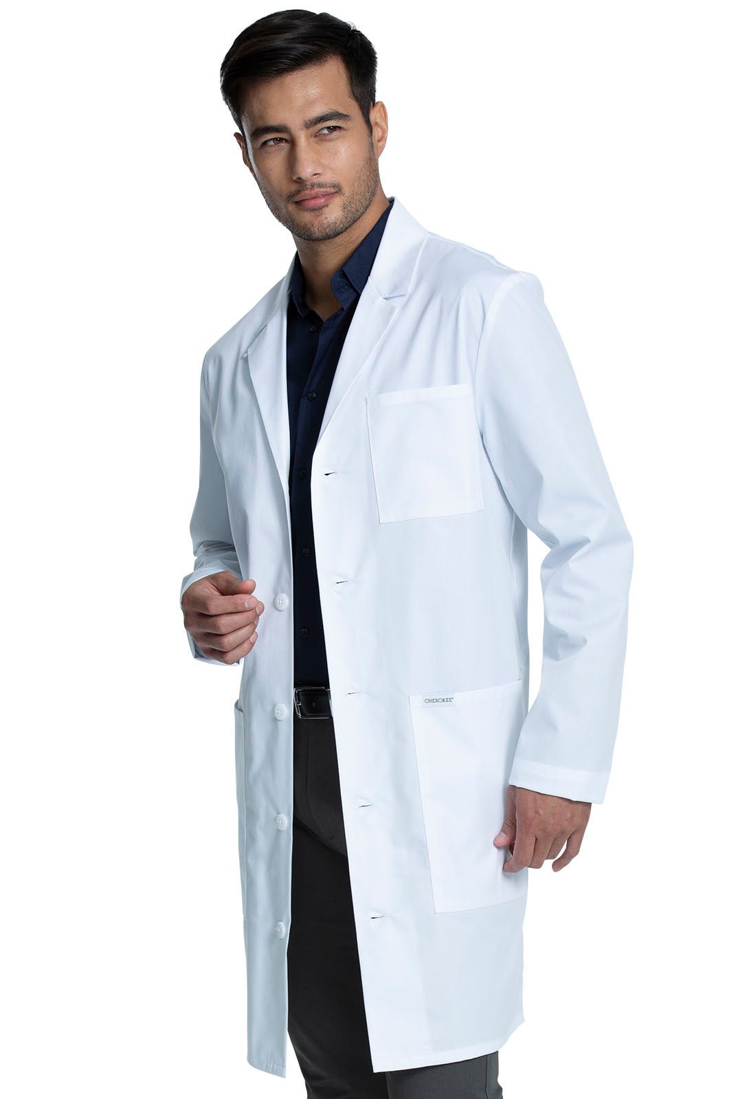 Cherokee Scrubs Men's 40" Lab Coat CK412T WHT - Scrubs Select