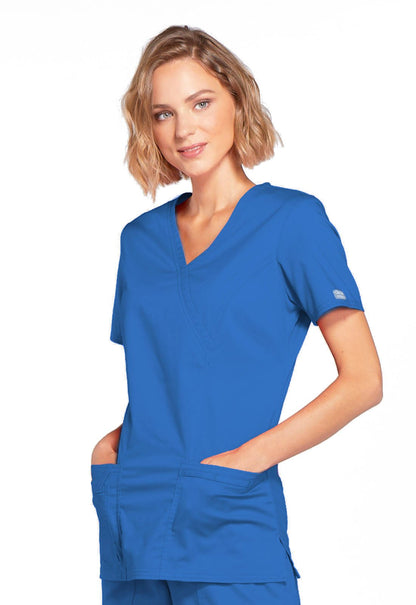 Cherokee WW Core Stretch Mock Wrap Top - Scrubs Select