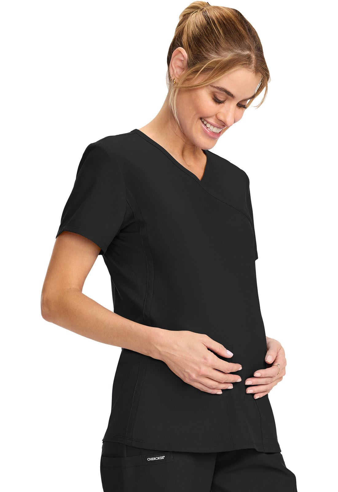 Cherokee WW Originals Ultra Scrubs Maternity Mock Wrap Top CK701A - Scrubs Select