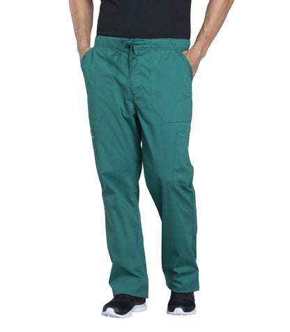 Cherokee WW Professionals Men's Drawstring Cargo Scrub Pant WW190 Caribbean, Ciel, Grey, Hunter - Scrubs Select
