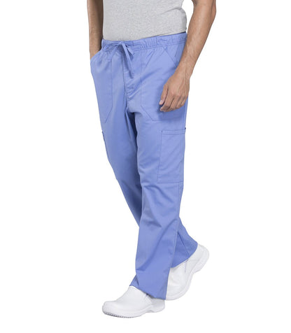 Cherokee WW Professionals Men's Drawstring Cargo Scrub Pant WW190 Caribbean, Ciel, Grey, Hunter - Scrubs Select