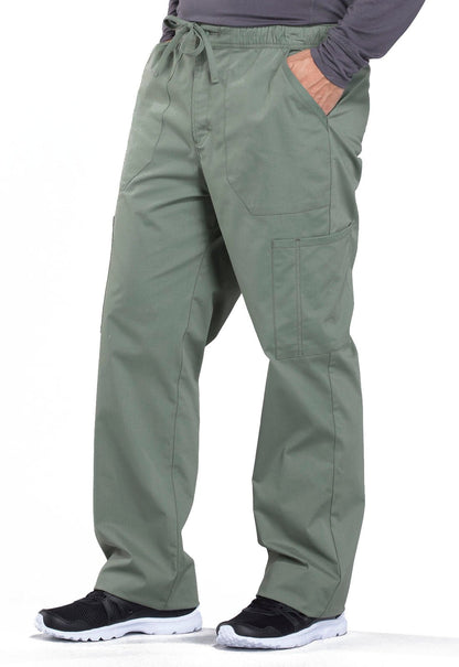 Cherokee WW Professionals Men's Drawstring Cargo Scrub Pant WW190 Olive, Red, Teal, White - Scrubs Select