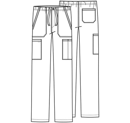 Cherokee WW Professionals Men's Drawstring Cargo Scrub Pant WW190 Olive, Red, Teal, White - Scrubs Select