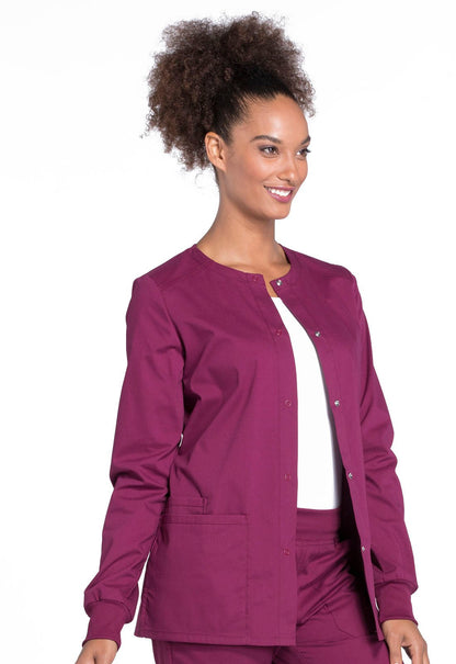 Cherokee WW Professionals Scrubs Snap Front Jacket WW340 - Scrubs Select