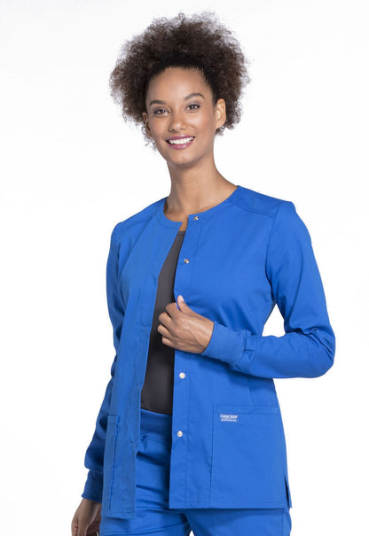 Cherokee WW Professionals Scrubs Snap Front Jacket WW340 - Scrubs Select