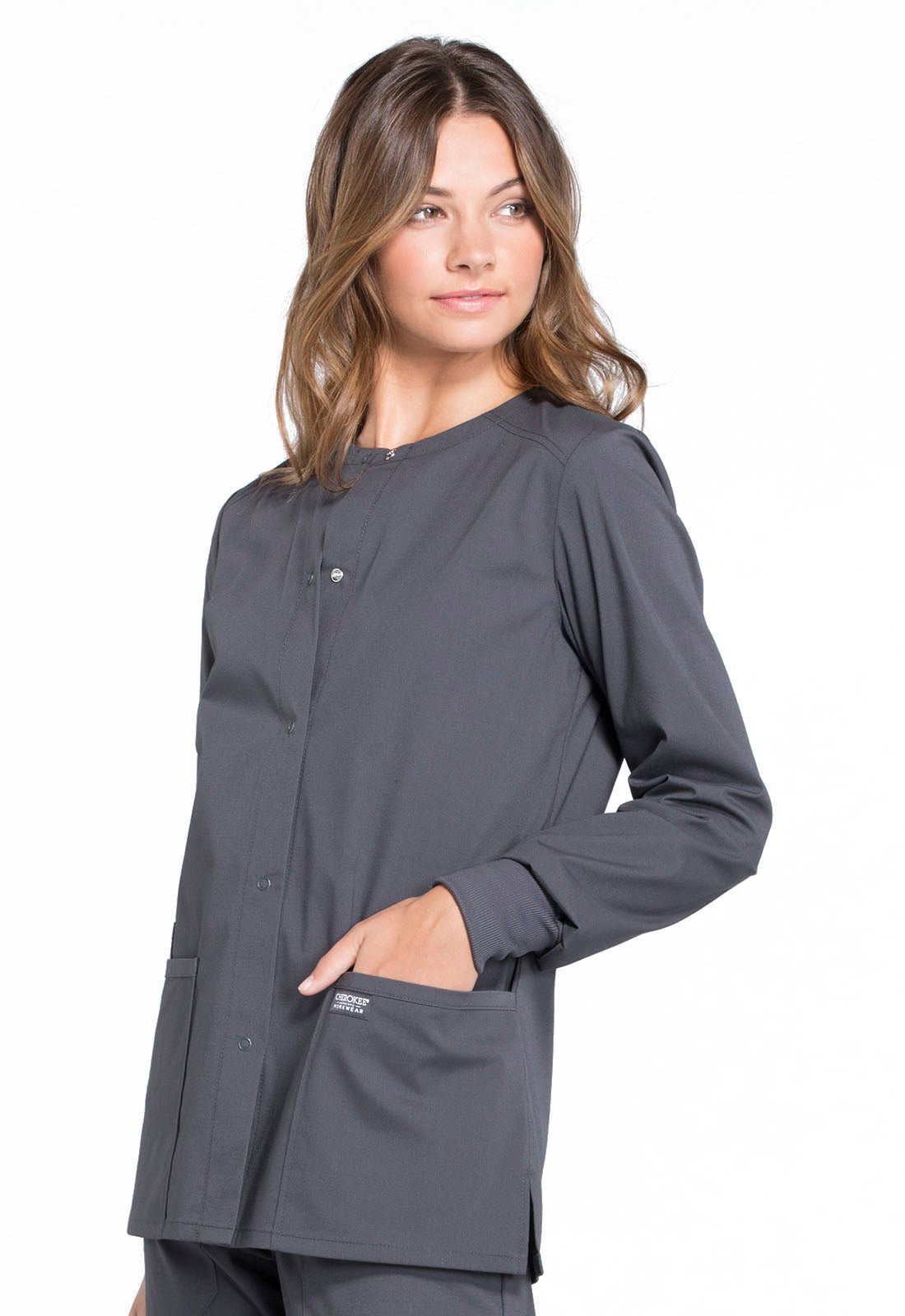 Cherokee WW Professionals Scrubs Snap Front Jacket WW340 - Scrubs Select