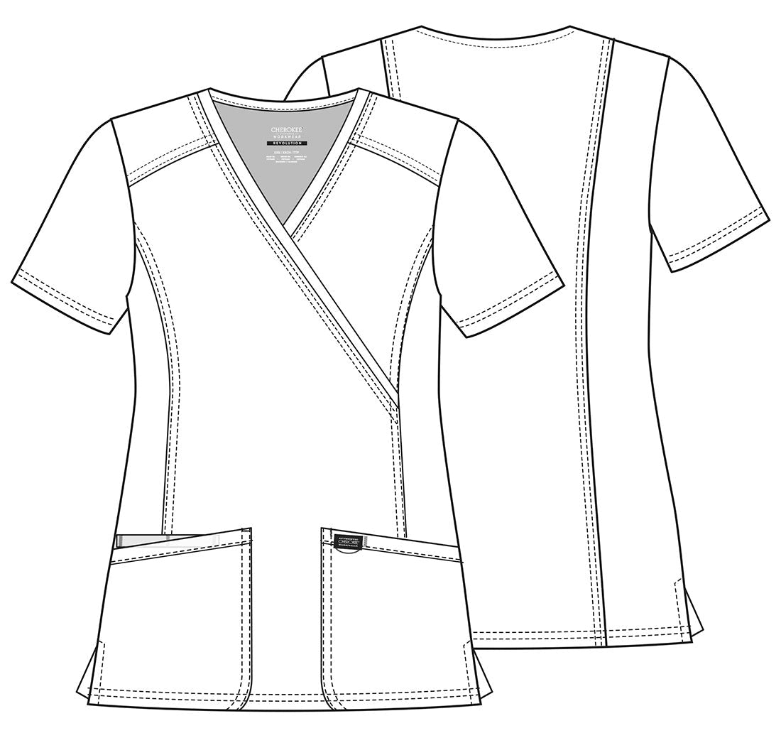Cherokee WW Revolution Scrubs Mock Wrap Top WW610 - Scrubs Select