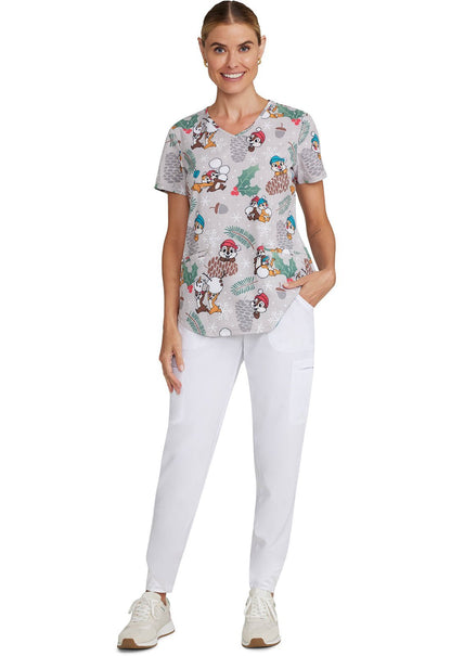 Chip N Dale Tooniforms Licensed Disney V Neck Scrub Top TF737 CDAW - Scrubs Select