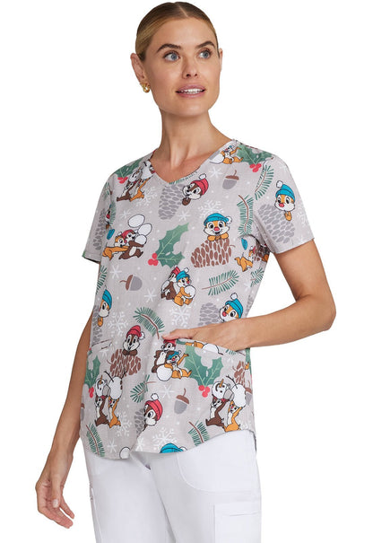 Chip N Dale Tooniforms Licensed Disney V Neck Scrub Top TF737 CDAW - Scrubs Select