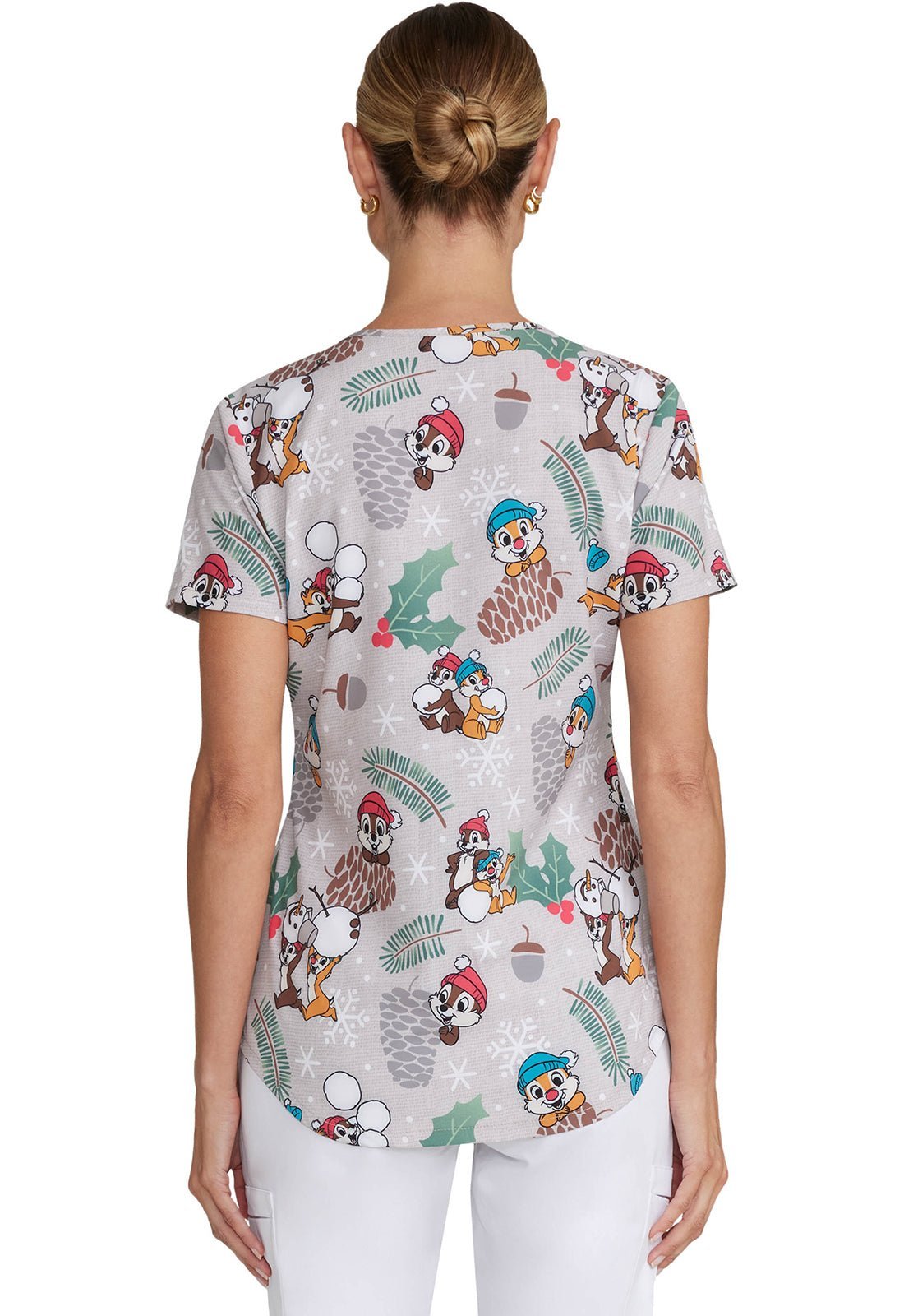 Chip N Dale Tooniforms Licensed Disney V Neck Scrub Top TF737 CDAW - Scrubs Select