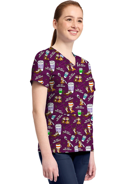 Chip N Dale Tooniforms Licensed Disney V Neck Scrub Top TF796 CDBC - Scrubs Select