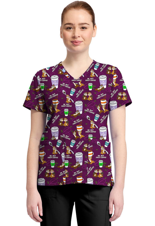 Chip N Dale Tooniforms Licensed Disney V Neck Scrub Top TF796 CDBC - Scrubs Select