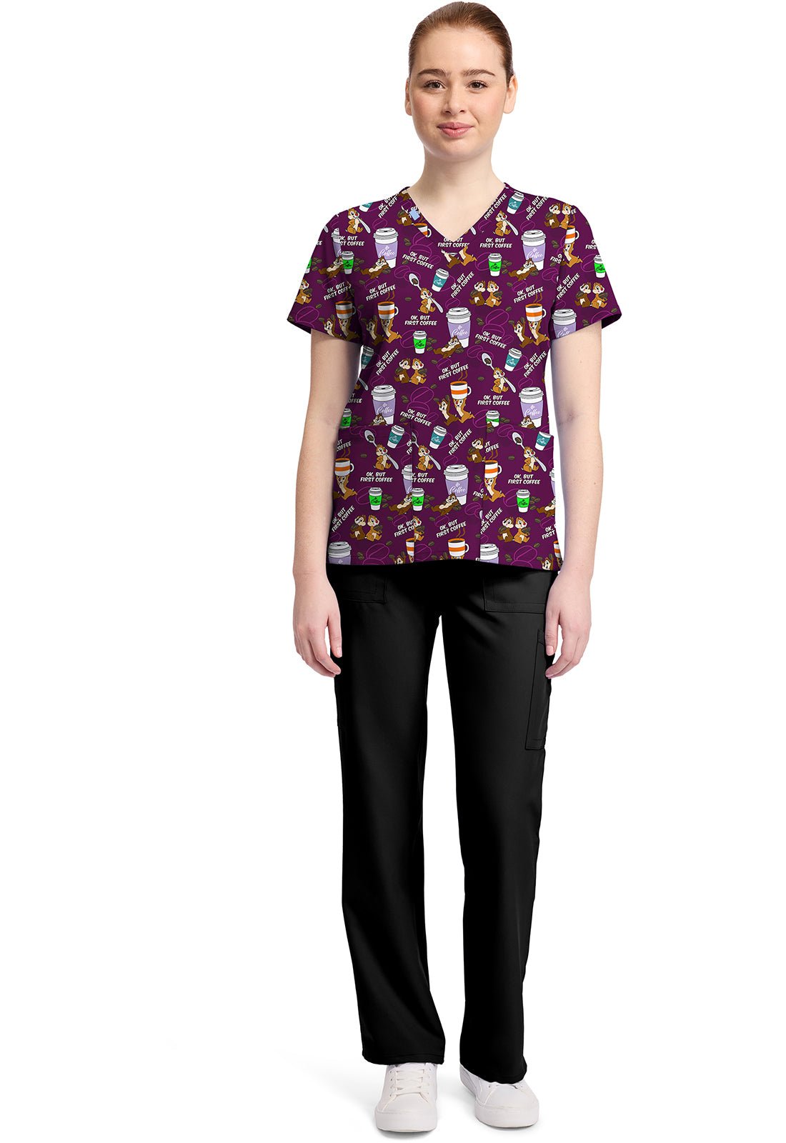 Chip N Dale Tooniforms Licensed Disney V Neck Scrub Top TF796 CDBC - Scrubs Select