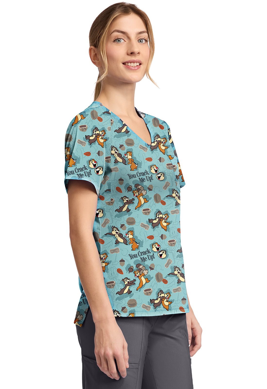 Chip N Dale Tooniforms Licensed Disney V Neck Scrub Top TF797 CDMP - Scrubs Select
