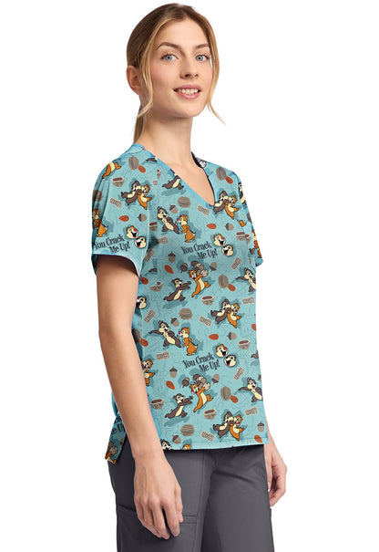Chip N Dale Tooniforms Licensed Disney V Neck Scrub Top TF797 CDMP - Scrubs Select