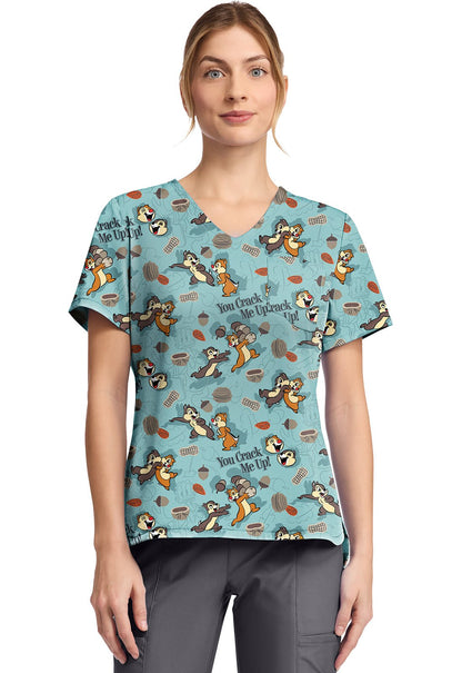 Chip N Dale Tooniforms Licensed Disney V Neck Scrub Top TF797 CDMP - Scrubs Select