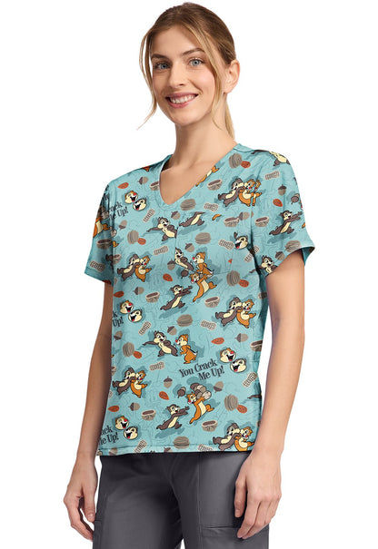 Chip N Dale Tooniforms Licensed Disney V Neck Scrub Top TF797 CDMP - Scrubs Select