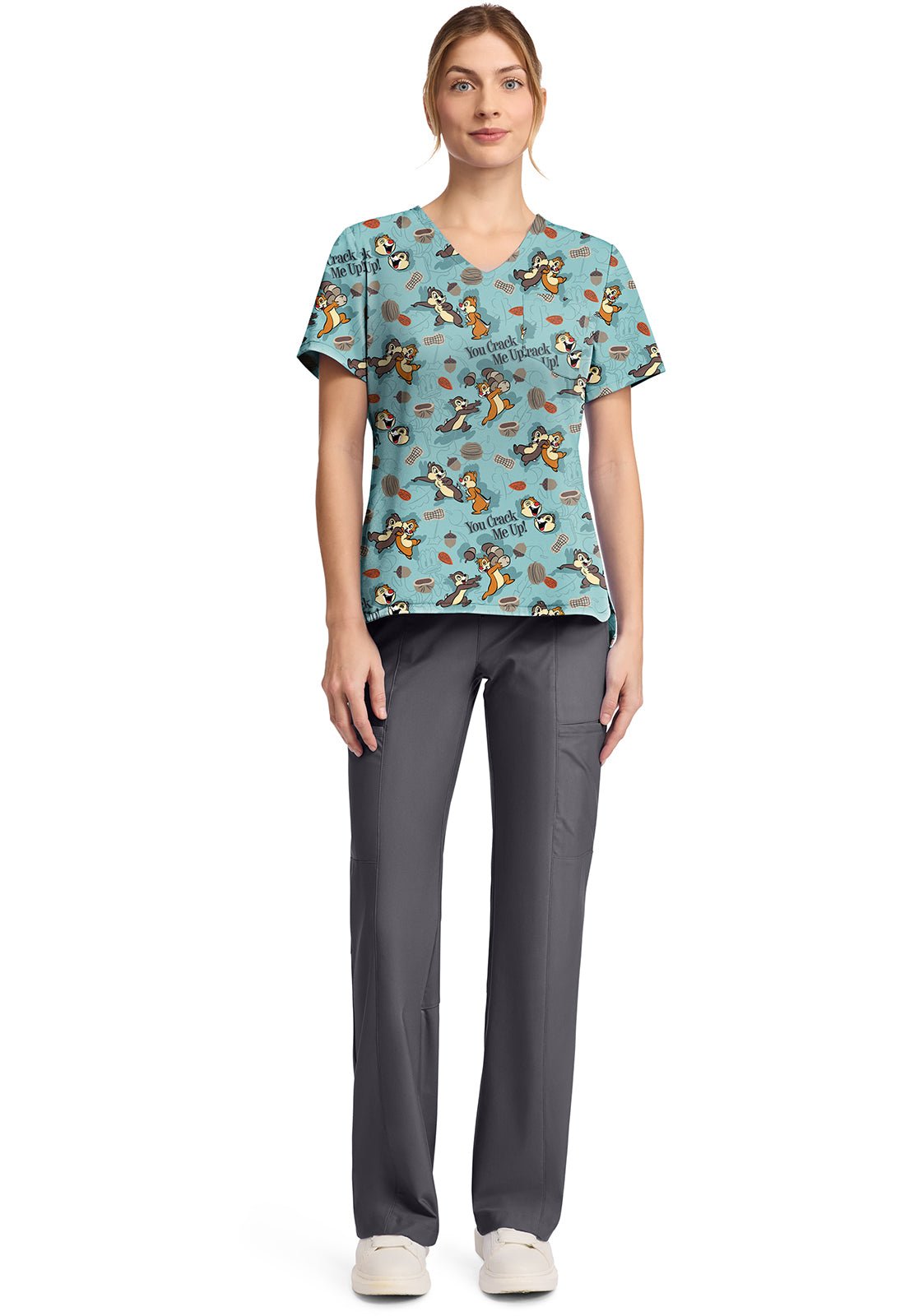 Chip N Dale Tooniforms Licensed Disney V Neck Scrub Top TF797 CDMP - Scrubs Select
