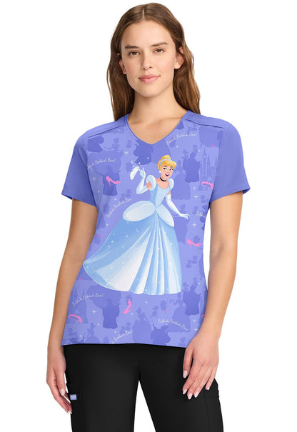 Cinderella Tooniforms Disney Licensed V Neck Scrub Top TF639 CIIY - Scrubs Select