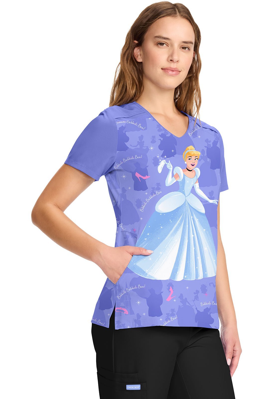 Cinderella Tooniforms Disney Licensed V Neck Scrub Top TF639 CIIY - Scrubs Select