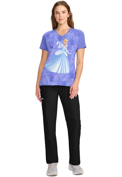 Cinderella Tooniforms Disney Licensed V Neck Scrub Top TF639 CIIY - Scrubs Select