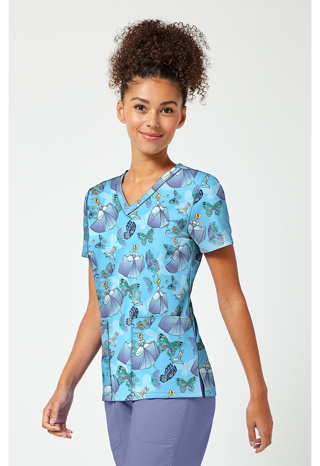 Cinderella Tooniforms Licensed Disney V Neck Scrub Top TF796 PRCF - Scrubs Select