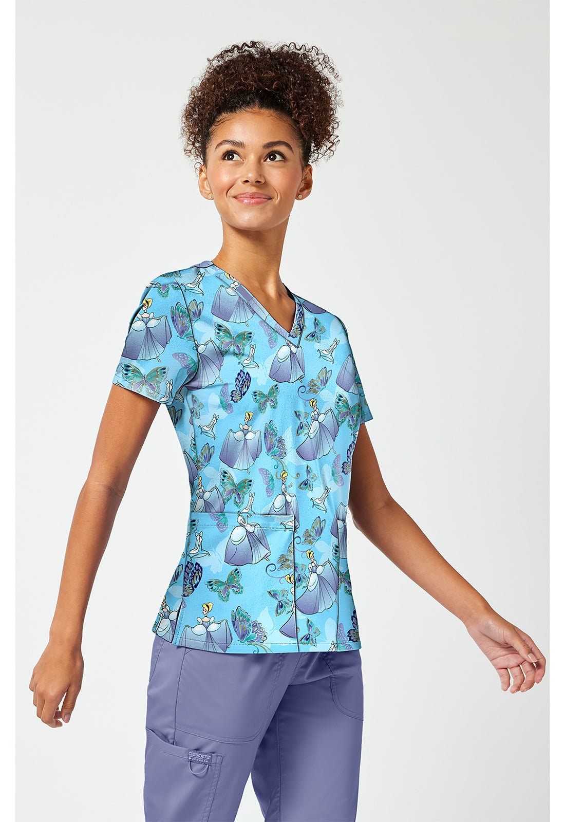 Cinderella Tooniforms Licensed Disney V Neck Scrub Top TF796 PRCF - Scrubs Select