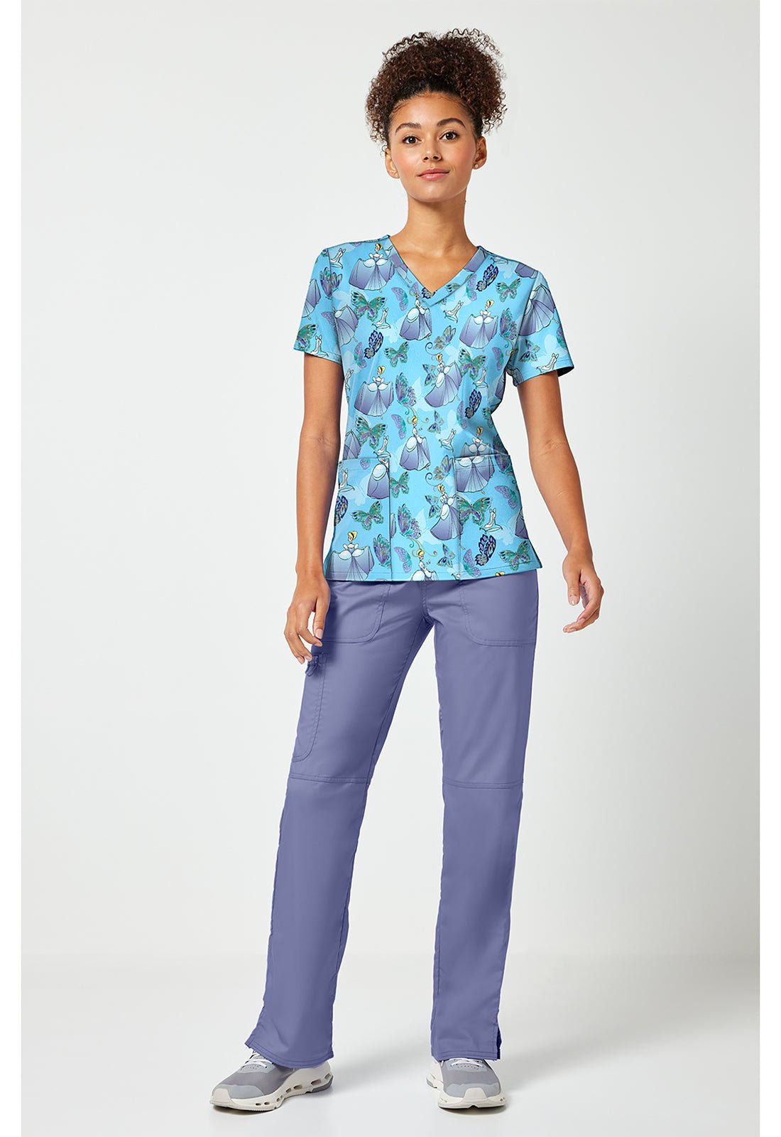 Cinderella Tooniforms Licensed Disney V Neck Scrub Top TF796 PRCF - Scrubs Select