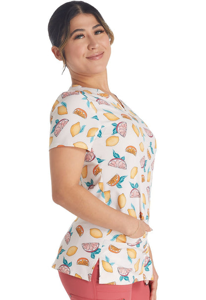 Citrus Grove Dickies Print EDS V Neck Scrub Top DK717 CUGV - Scrubs Select
