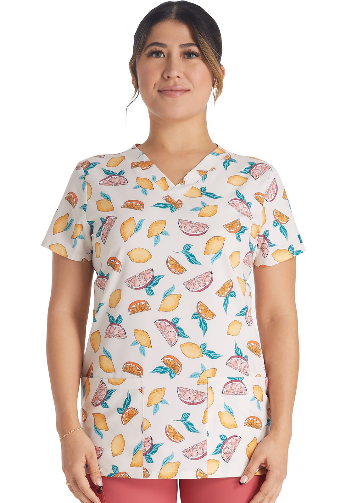 Citrus Grove Dickies Print EDS V Neck Scrub Top DK717 CUGV - Scrubs Select