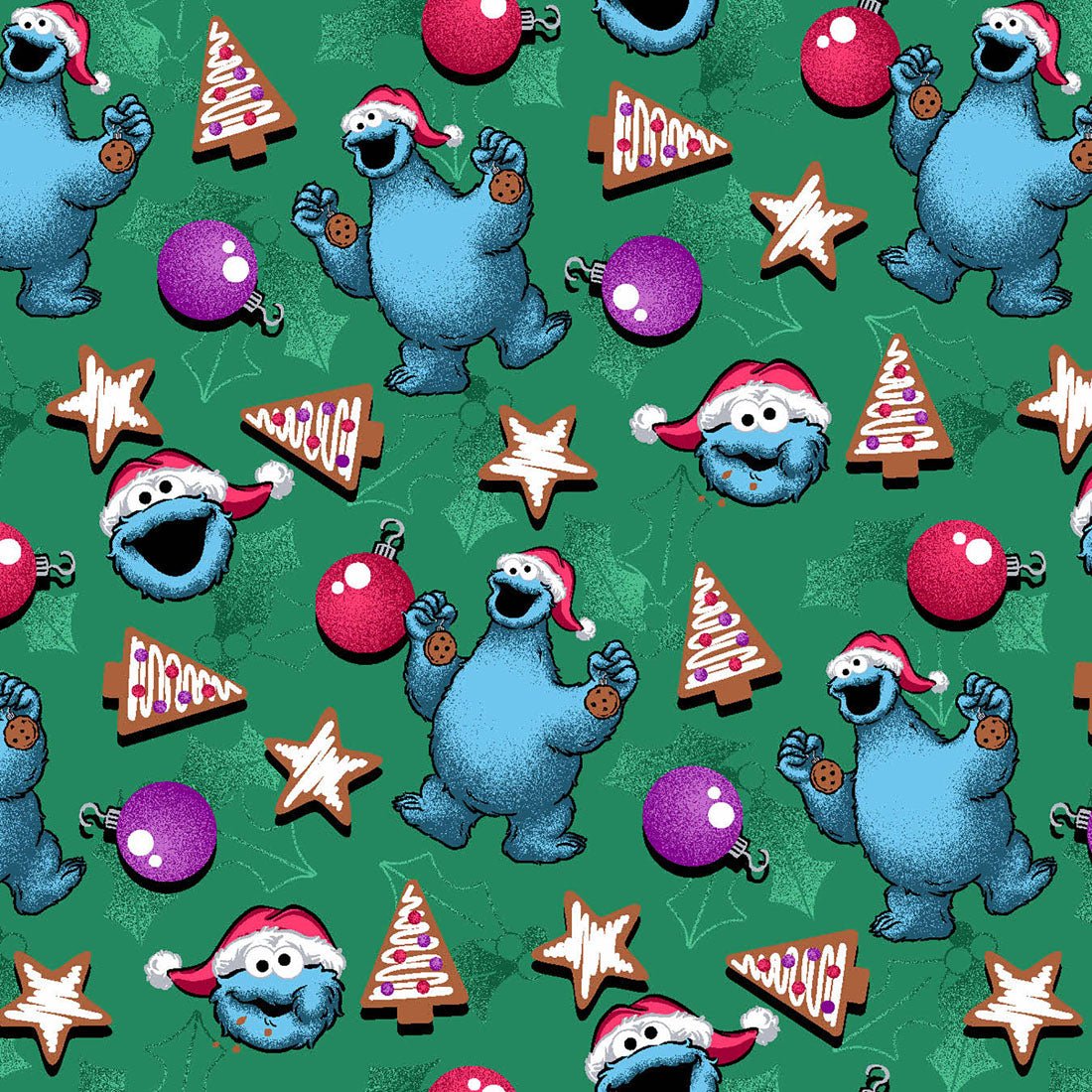 Cookie Monster Tooniforms Licensed Sesame Street Christmas V Neck Scrub Top TF796 SWZC - Scrubs Select