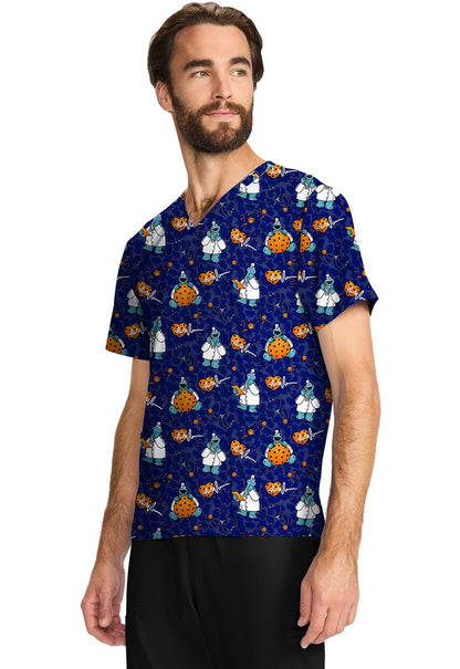 Cookie Monster Tooniforms Sesame Street Unisex V Neck Scrub Top TF728 SWDC - Scrubs Select