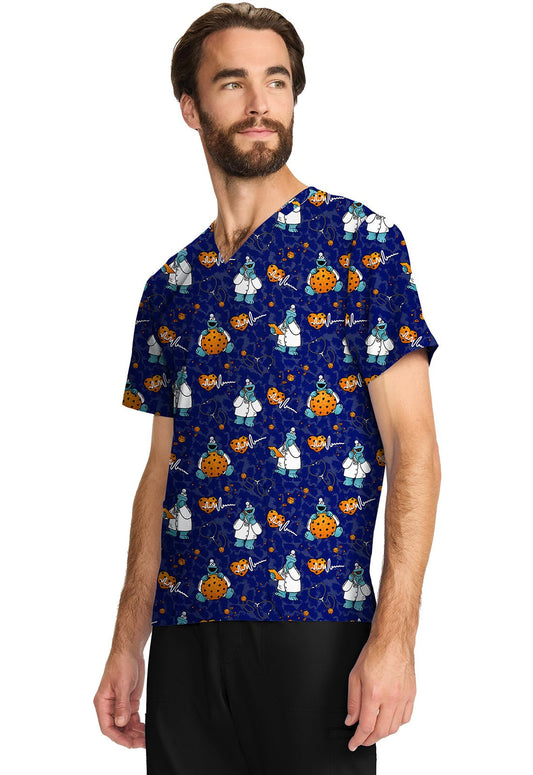 Cookie Monster Tooniforms Sesame Street Unisex V Neck Scrub Top TF728 SWDC - Scrubs Select