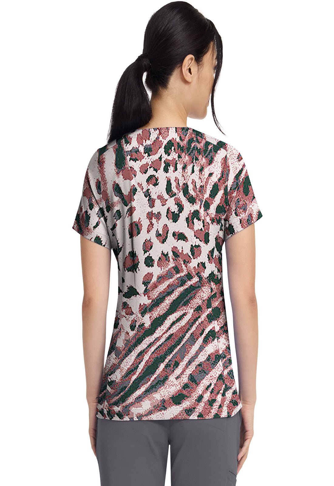 Cool Cattitude Healing Hands Scrubs Briana Print V Neck Top HH906 CATU - Scrubs Select