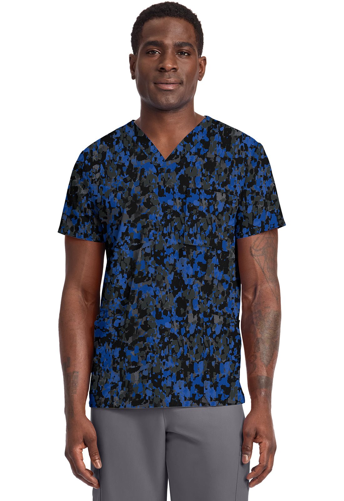 Dabbling In Paint Cherokee Print Unisex V Neck Scrub Top CK691 DBPT - Scrubs Select