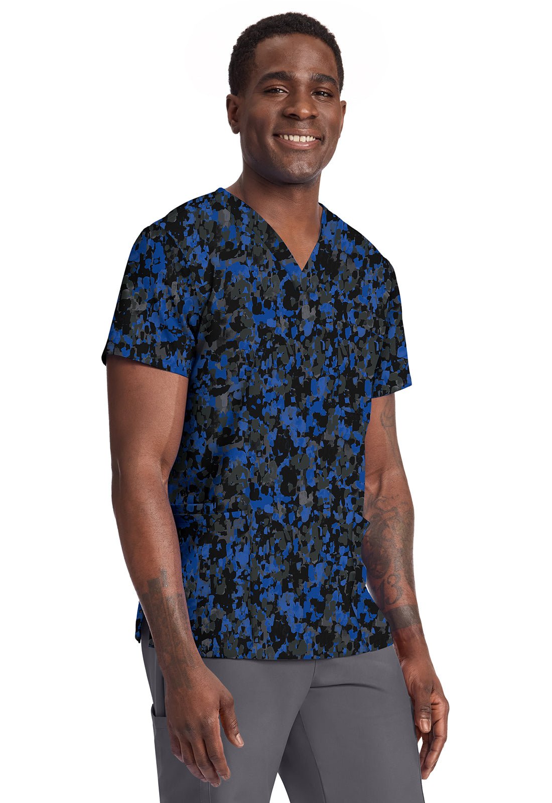 Dabbling In Paint Cherokee Print Unisex V Neck Scrub Top CK691 DBPT - Scrubs Select