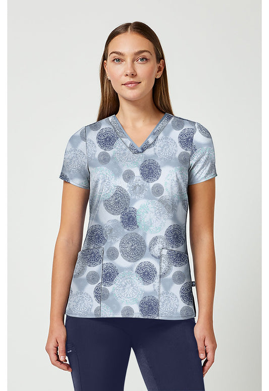 Dancing Fireworks Healing Hands Amanda Print Scrub V Neck Top HH910 DNFI - Scrubs Select