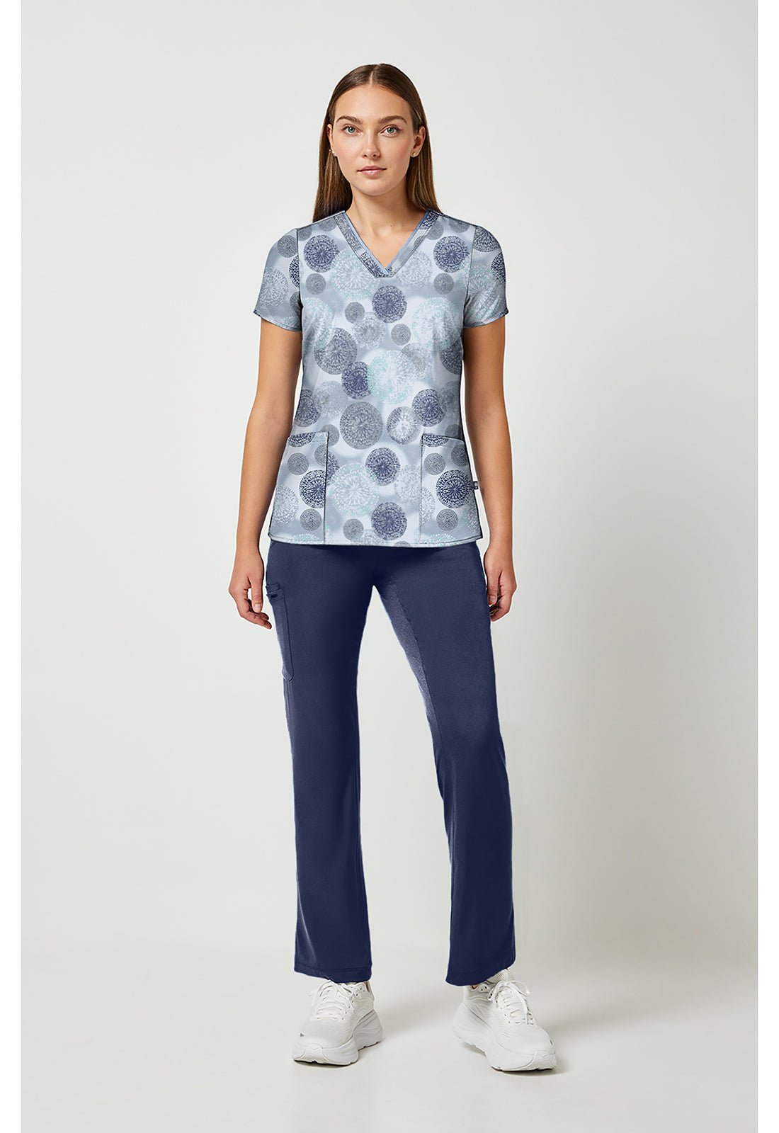 Dancing Fireworks Healing Hands Amanda Print Scrub V Neck Top HH910 DNFI - Scrubs Select