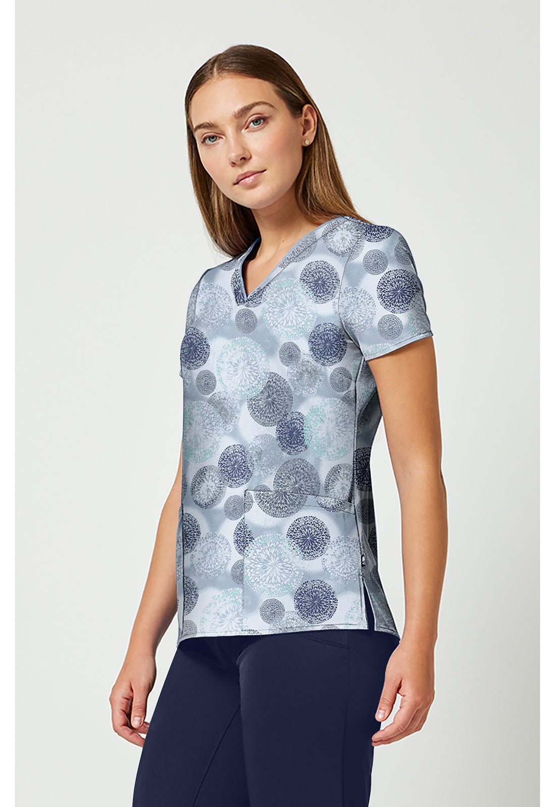 Dancing Fireworks Healing Hands Amanda Print Scrub V Neck Top HH910 DNFI - Scrubs Select