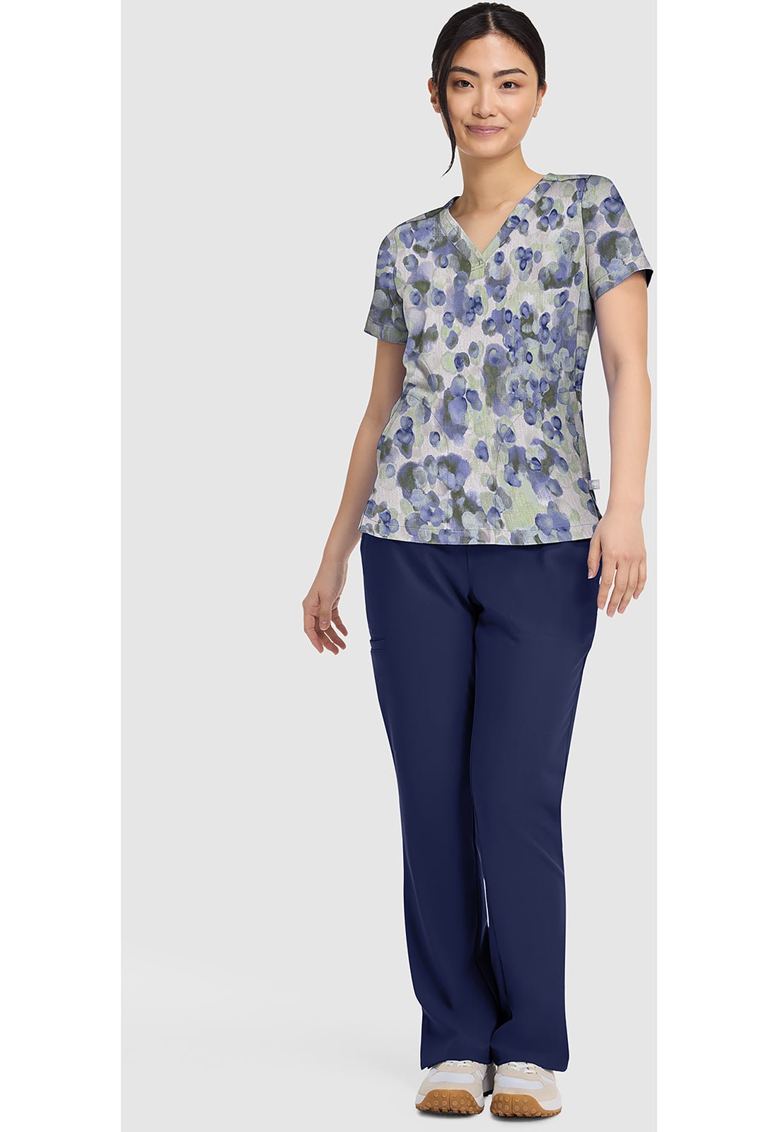 Dappled Dots Healing Hands Quest Scrubs Briana Print V Neck Top HH906 DPLD - Scrubs Select