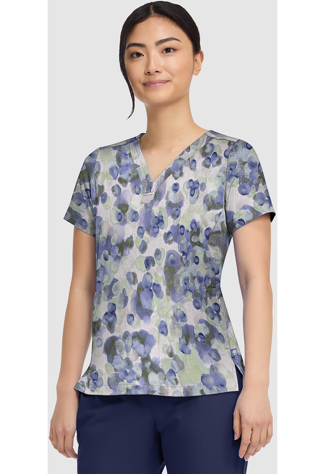 Dappled Dots Healing Hands Quest Scrubs Briana Print V Neck Top HH906 DPLD - Scrubs Select