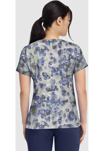 Dappled Dots Healing Hands Quest Scrubs Briana Print V Neck Top HH906 DPLD - Scrubs Select