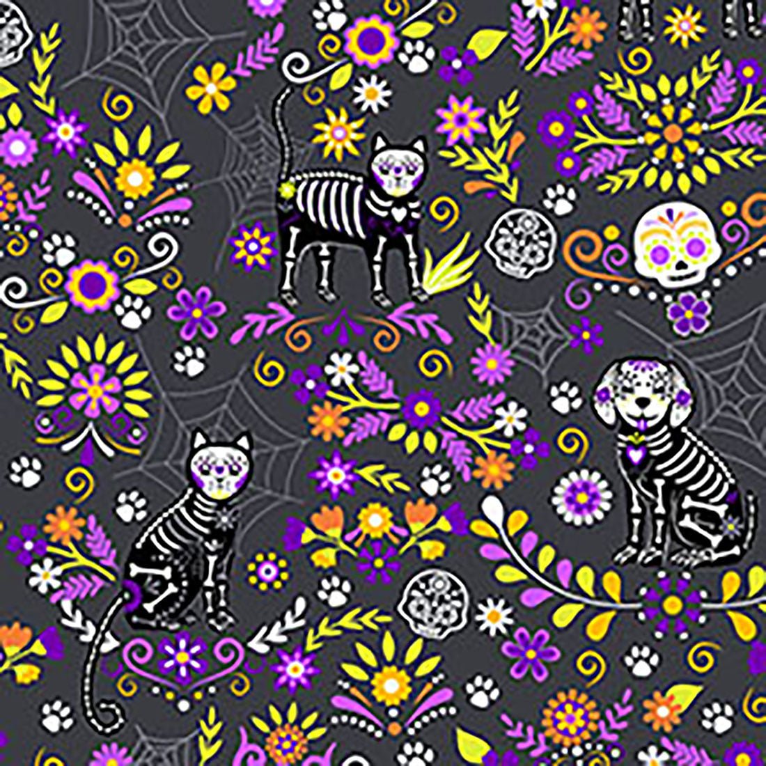 Day Of The Pets Cherokee Cat Print V Neck Scrub Top CK857 DYTP - Scrubs Select