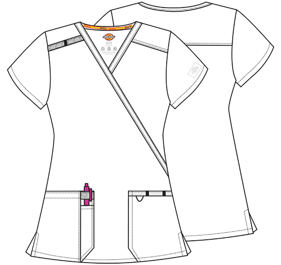 Dickies EDS Essentials Scrubs Mock Wrap Top DK625 - Scrubs Select