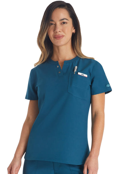 Dickies EDS NXT Scrubs Round Neck Henley Top DK615 - Scrubs Select